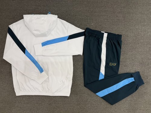 with Caps 2026-2027 Napoli White Windbreaker Soccer Tracksuit Jacket Napoles Football Jacket and Pants