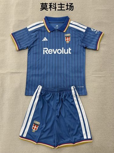 Youth Uniform Kids Kit 2026-2027 Como 1907 Home Soccer Jersey Shorts Child Football Set
