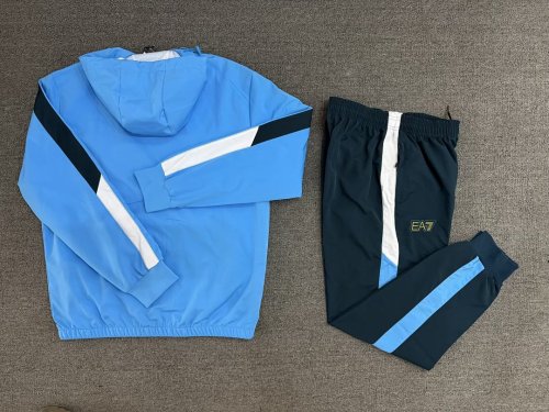 with Caps 2026-2027 Napoli Blue Windbreaker Soccer Tracksuit Jacket Napoles Football Jacket and Pants
