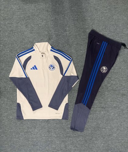 2026-2027 Club America Light Yellow Soccer Training Sweater and Pants Football Kit