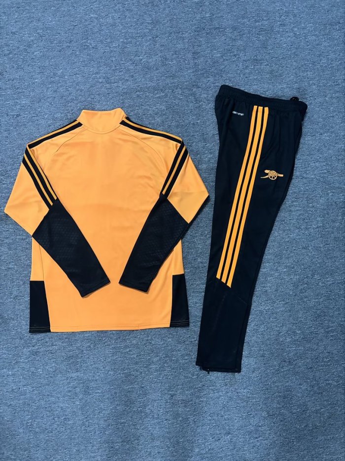 2026-2027 Arsenal Orange/Black Soccer Training Sweater and Pants Football Kit