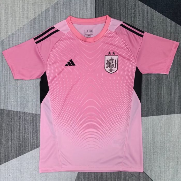 with 2 Stars Fan Version 2026 Spain Pink Goalkeeper Soccer Jersey España Camisetas de Futbol