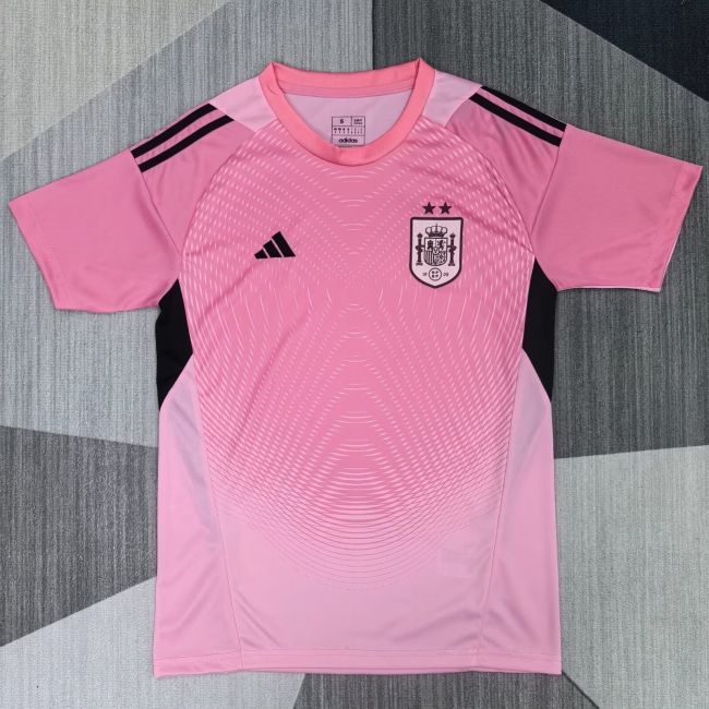 with 2 Stars Fan Version 2026 Spain Pink Goalkeeper Soccer Jersey España Camisetas de Futbol