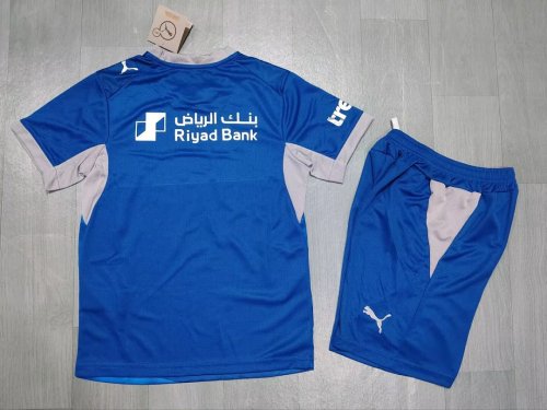 Youth Uniform Kids Kit 2026-2027 Al Hilal SFC Home Soccer Jersey Shorts Child Football Set