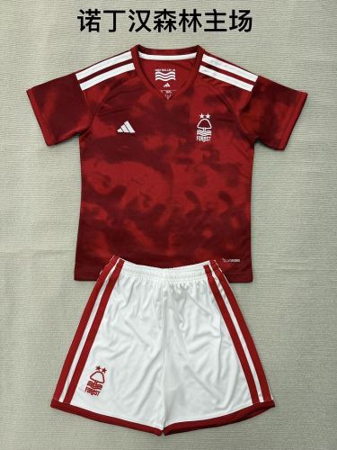Youth Uniform Kids Kit 2026-2027 Nottingham Forest Home Soccer Jersey Shorts Child Football Set