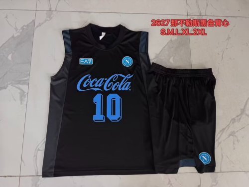 Adult Uniform 2026-2027 Napoli Black Soccer Training Vest and Shorts Napoles Football Kits