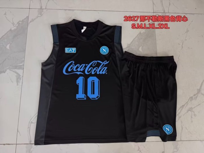 Adult Uniform 2026-2027 Napoli Black Soccer Training Vest and Shorts Napoles Football Kits