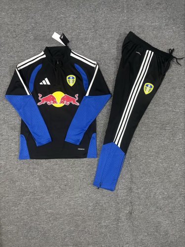 2026-2027 Leeds United Black/Blue Soccer Training Sweater and Pants Football Kit