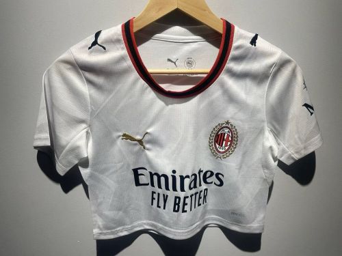 Women 2026-2027 Milan Away White Crop Soccer Shirt Girl Football Jersey