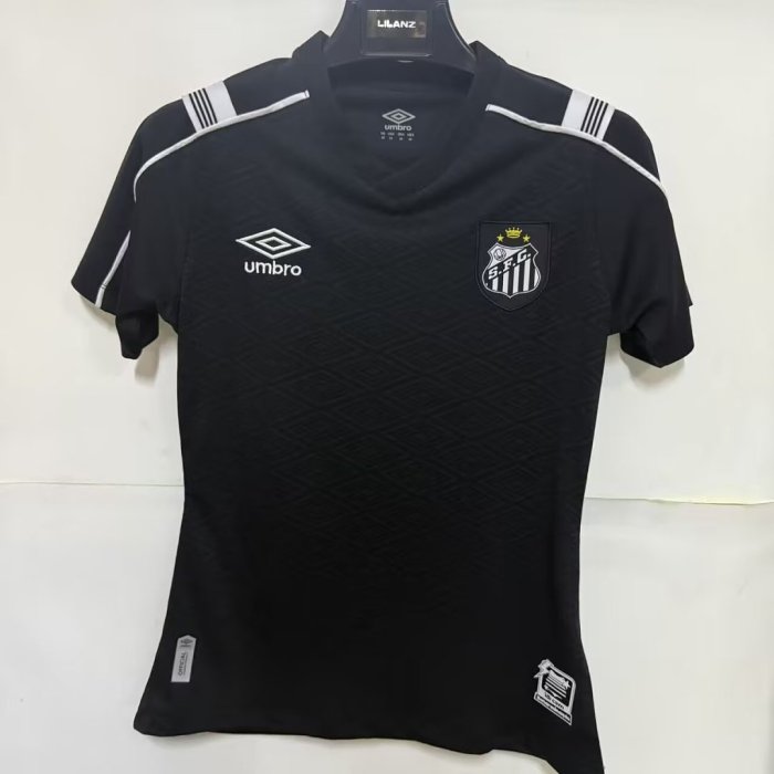 Women 2026-2027 Santos Third Away Black Soccer Jersey Girl Football Shirt