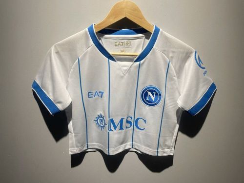 Women 2026-2027 Napoles Away White Crop Soccer Shirt Girl Napoli Football Jersey