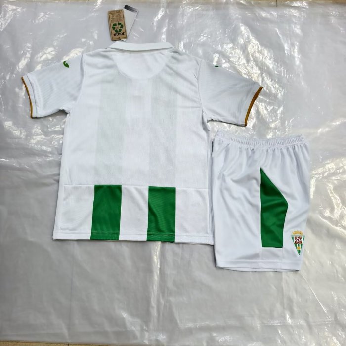 with Sponor Logo Youth Uniform Kids Kit 2026-2027 Cordoba Home Soccer Jersey Shorts Child Football Set