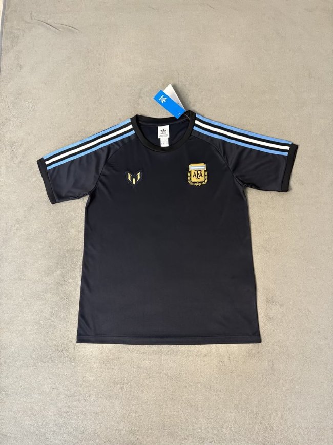 Fan Version Argentina X Messi 2026 Special Edition Black Soccer Training Jersey Football Shirt