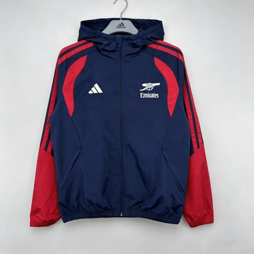 2026-2027 Arsenal Dark Blue/Red Retro Model Soccer Windbreaker Jacket Football Jacket