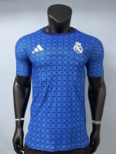 Player Version 2026-2027 Real Madrid Blue Soccer Pre-match Jersey Real Football Shirt