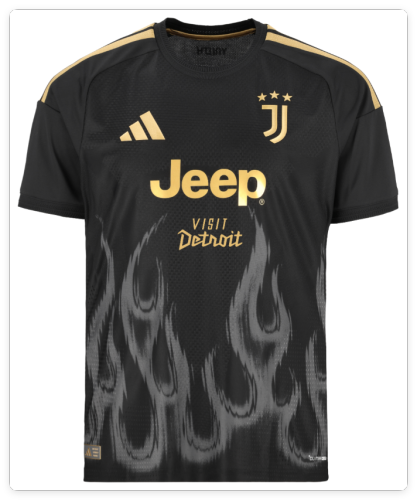 with VISIT DETROIT Maillot Juve Shirt Player Version 2026-2027 Juventus Third Away Black Soccer Jersey Football Shirt