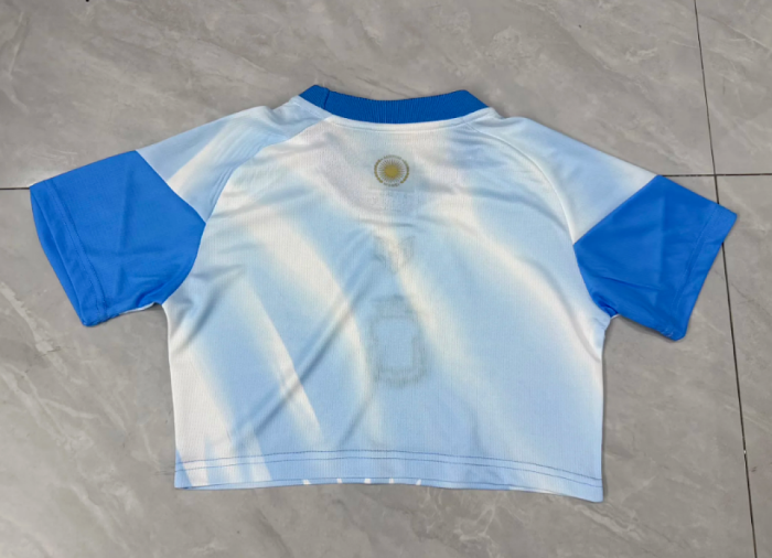 Women Argentina X Messi 2026 Special Edition Crop Soccer Prematch Shirt Girl Football Jersey