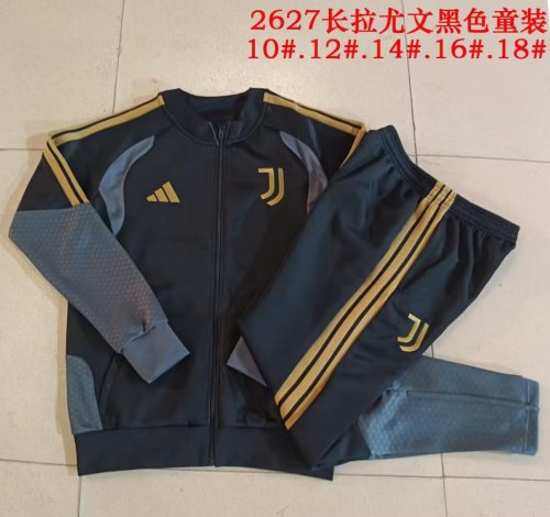 Youth 2026-2027 Juventus Black Soccer Training Jacket Football Jacket and Pants