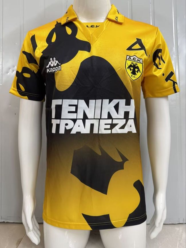 Retro Jersey 1996-1997 AEK Athens Home Soccer Jersey A.E.K. Football Shirt