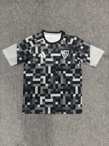 Fans Version 2026-2027 Sevilla Black Soccer Prematch Jersey Football Shirt