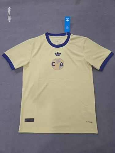 Fan Version 2026-2027 Club America 100th Anniversary Yellow Soccer Jersey Football Shirt