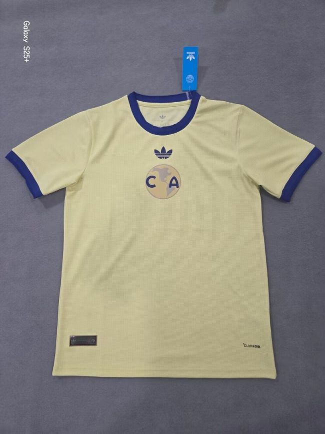 Fan Version 2026-2027 Club America 100th Anniversary Yellow Soccer Jersey Football Shirt