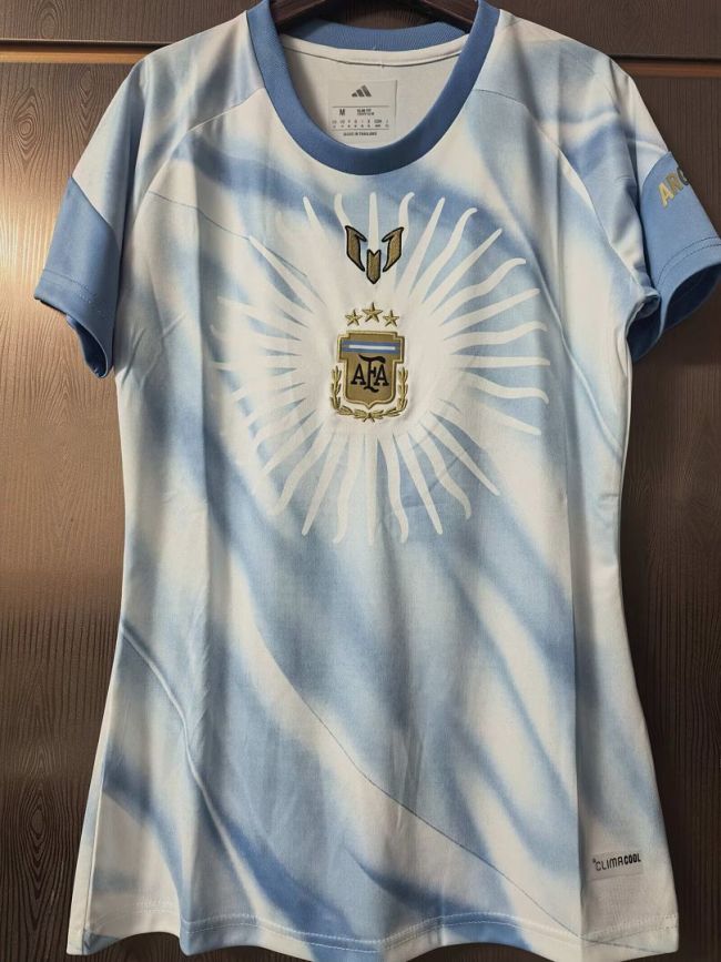 Women Argentina X Messi 2026 Special Edition Soccer Prematch Jersey Girl Football Shirt