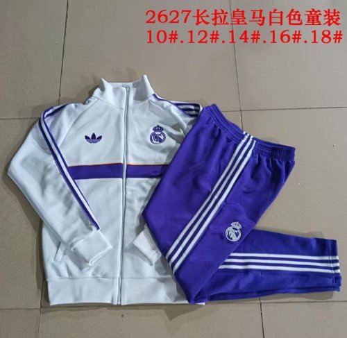 Youth 2026-2027 Juventus White/Purple Soccer Training Jacket Football Jacket and Pants