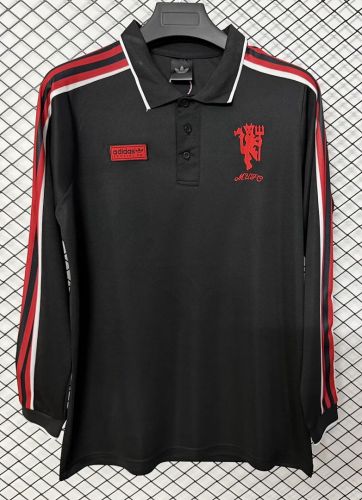 Long Sleeve 2026-2027 Manchester United Black Retro Model Soccer Jersey Football Shirt