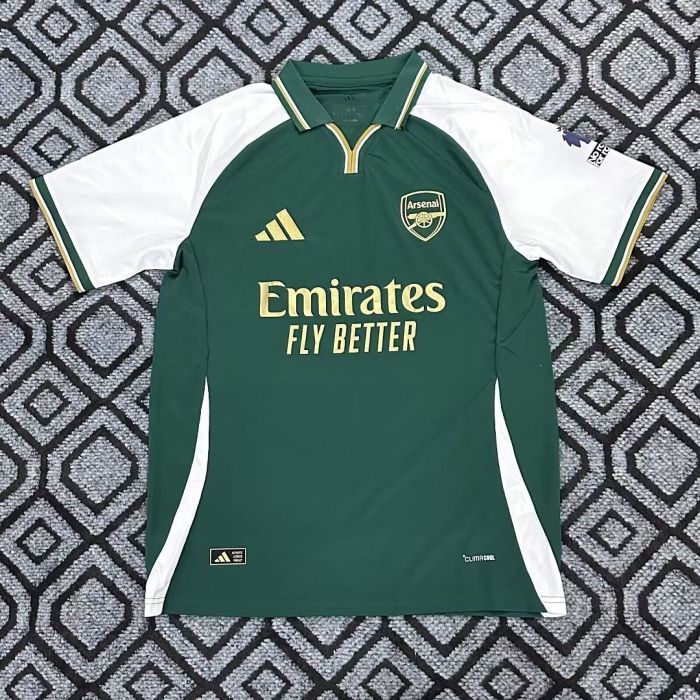 with EPL Patch Fan Version 2026-2027 Arsenal Green Soccer Polo Football Shirt