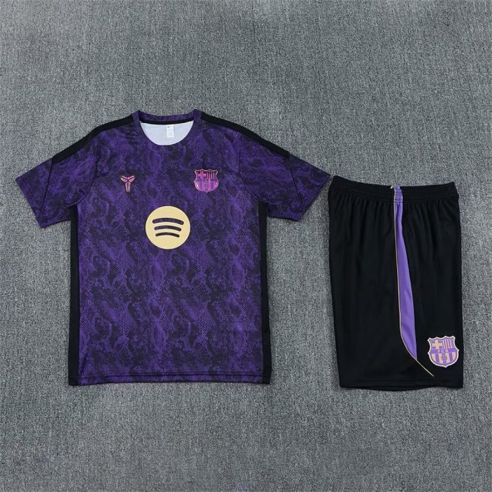 Adult Uniform 2026-2027 Barcelona Black/Purple Soccer Training Jersey and Shorts Football Kits