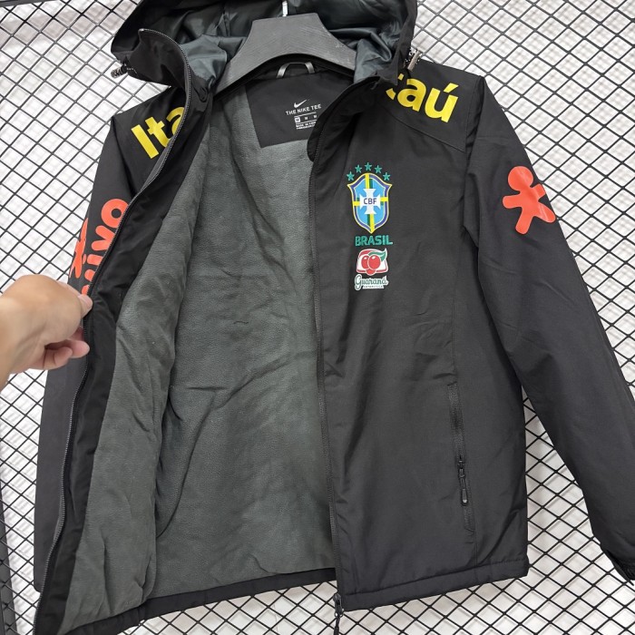 2026 Brazil Thick Fleece Soccer Windbreaker Jacket Football Jacket