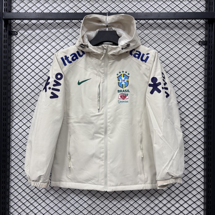 2026 Brazil Thick Fleece Soccer Windbreaker Jacket Football Jacket