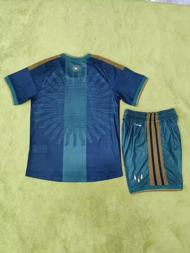 Player Version Youth Uniform Kids Kit Argentina X Messi 2026 Special Edition Green Goalkeeper Soccer Jersey Shorts Child Football Set