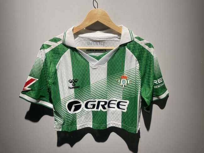 with LALIGA Patch Women 2026-2027 Real Betis Home Crop Soccer Shirt Girl Football Jersey