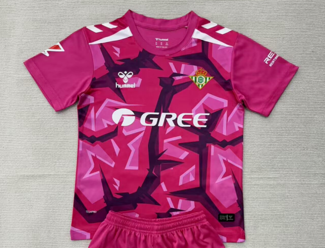 with Laliga Patch Fan Version 2026-2027 Real Betis Pink Goalkeeper Soccer Jersey Football Shirt