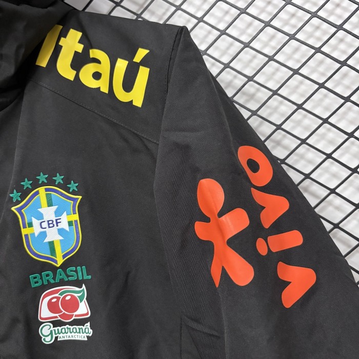 2026 Brazil Thick Fleece Soccer Windbreaker Jacket Football Jacket
