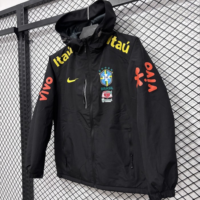 2026 Brazil Thick Fleece Soccer Windbreaker Jacket Football Jacket