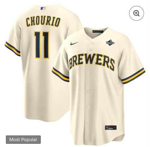 Milwaukee Brewers CHOURIO 11 Cream 2026 World Series Home BaseBall Cool Jersey MLB Shirt