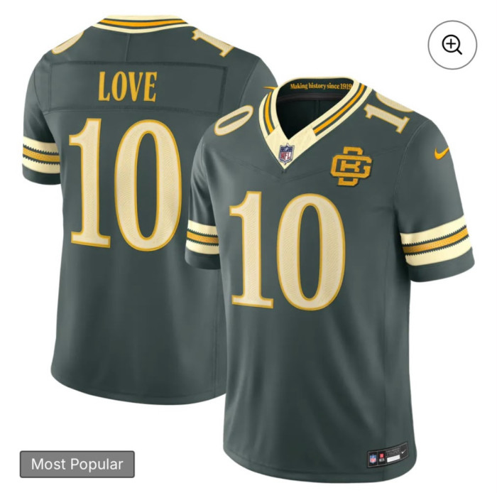 Men's Green Bay Packers Jordan Love 10 Green NFL Jersey