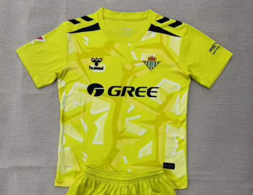 with Laliga Patch Fan Version 2026-2027 Real Betis Yellow Goalkeeper Soccer Jersey Football Shirt