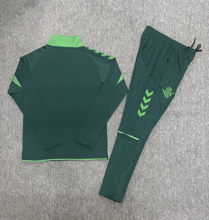 2026-2027 Real Betis Dark Green Soccer Training Sweater and Pants Football Kit
