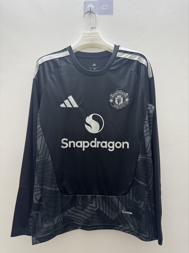 Long Sleeve Fan Version 2026-2027 Manchester United Black Goalkeeper Soccer Jersey Football Shirt