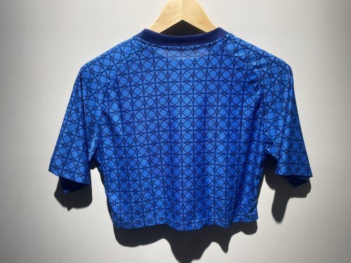 Women 2026-2027 Real Madrid Blue Crop Soccer Shirt Girl Football Jersey