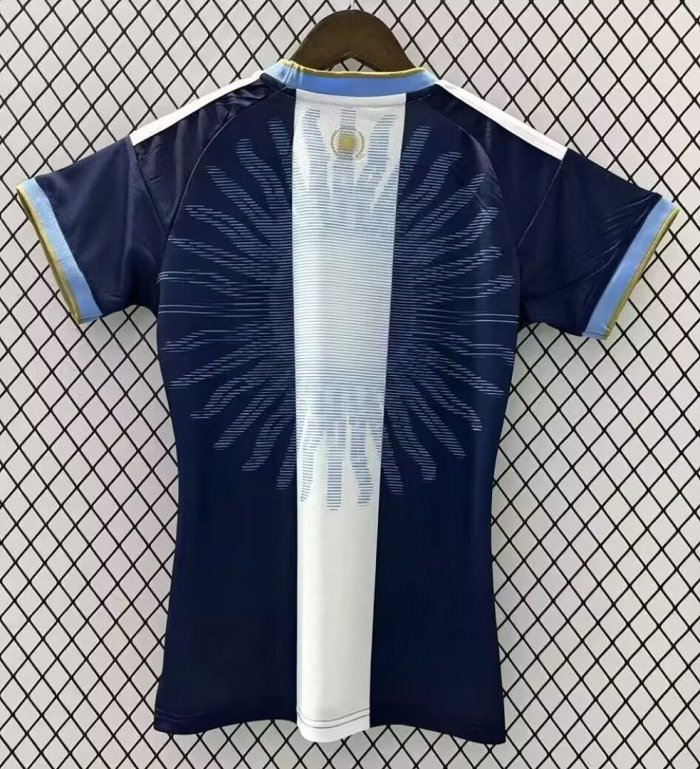 Women Argentina X Messi 2026 Special Edition Dark Blue Soccer Jersey Girl Football Shirt