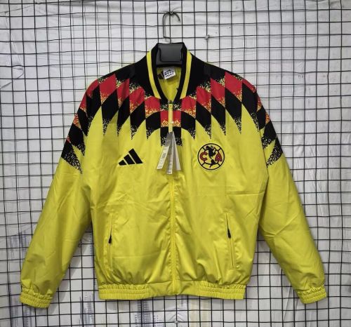 2026-2027 Club America Yellow Retro Model Soccer Windbreaker Jacket Football Jacket