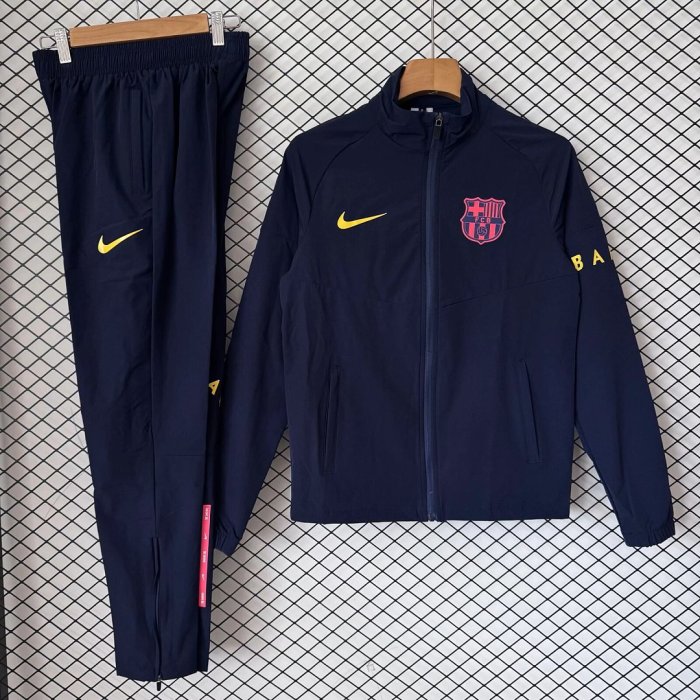 2026-2027 Barcelona Dark Blue Soccer Windbreaker Tracksuit Jacket Football Jacket and Pants