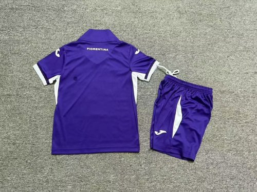 Youth Uniform Kids Kit 2026-2027 Fiorentina Home Soccer Jersey Shorts Child Football Set