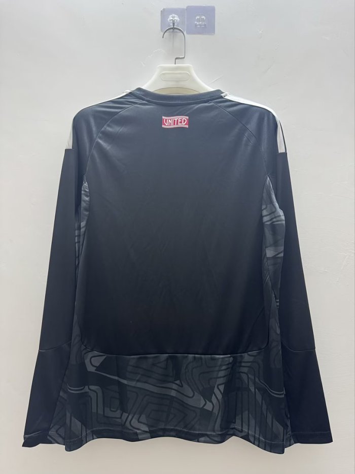 Long Sleeve Fan Version 2026-2027 Manchester United Black Goalkeeper Soccer Jersey Football Shirt