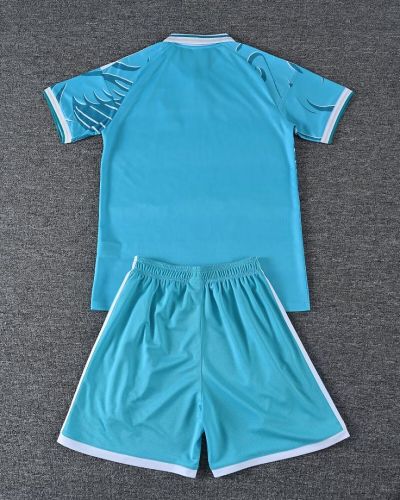 Youth Uniform Kids Kit 2026-2027 Liverpool Light Blue Soccer Training Jersey Shorts Child Football Set